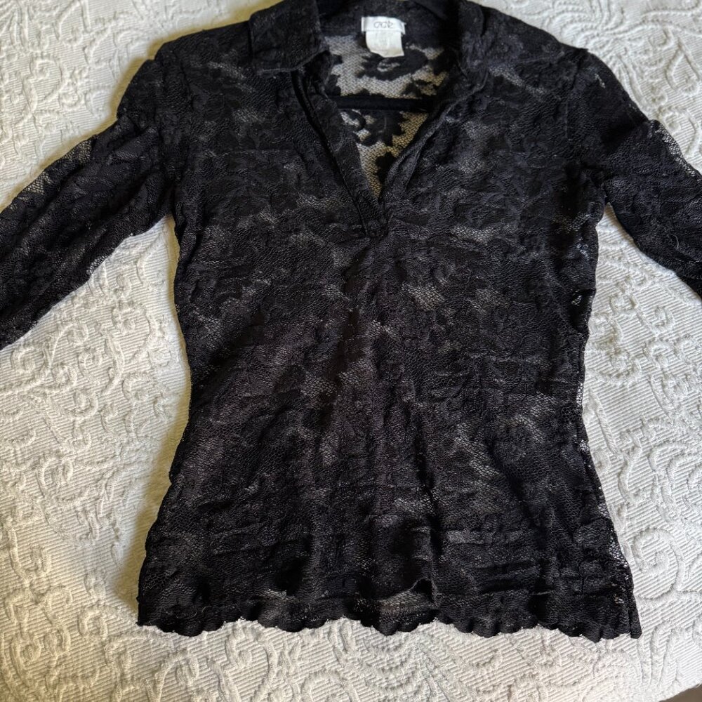 Cache Black Sexy Lace Top - Picture 7 of 8